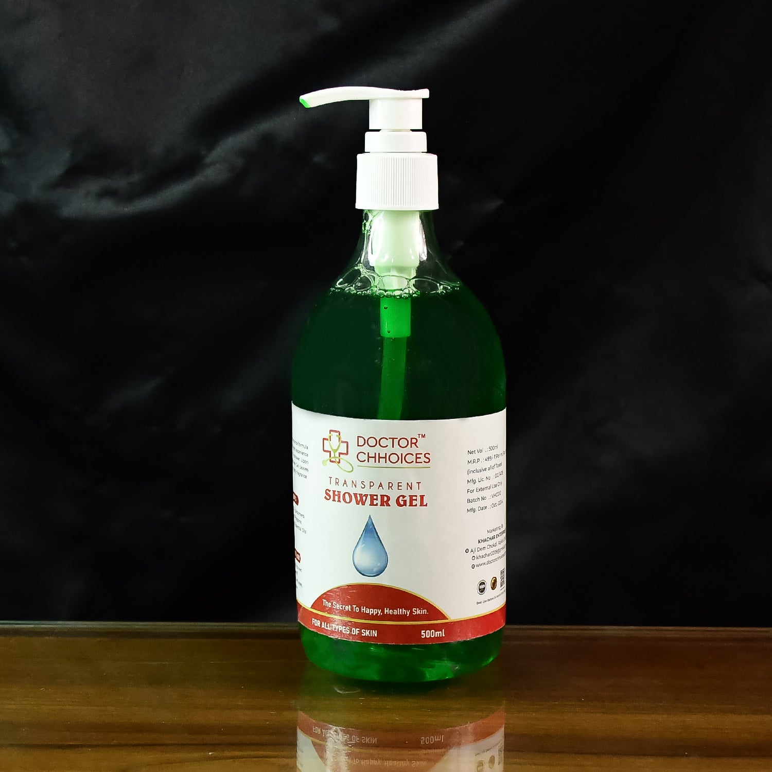 Doctor Chhoices  Choices Transparent Shower Gel  500ml Bottle With Pump Dispenser Doctor Chhoices  Choices Transparent Shower Gel  500ml Bottle With Pump Dispenser